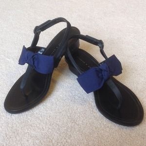 SOLD Charles & Keith navy bow sandals