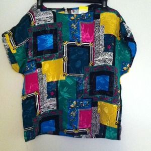 Unique printed vintage top .