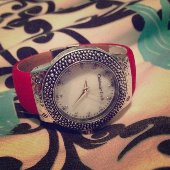 Red watch with crystals