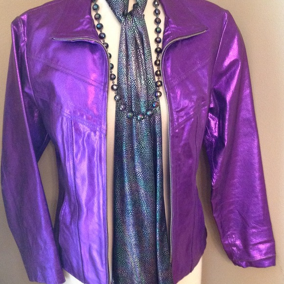 SOLD......Vintage Disco Purple Leather Jacket
