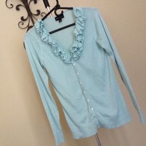 Light blue button-up cardigan