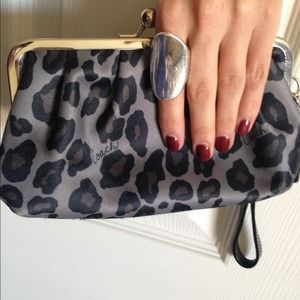 Authentic Coach animal print clutch