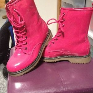 Bright Pink Doc Marten style Boots