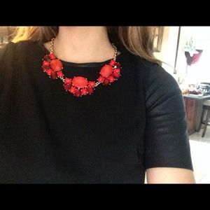Red statement necklace