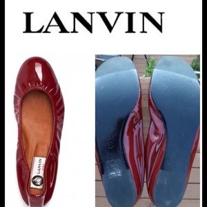 🔴SOLD🔴LANVIN Deep Red Patent Leather Ballet Flat