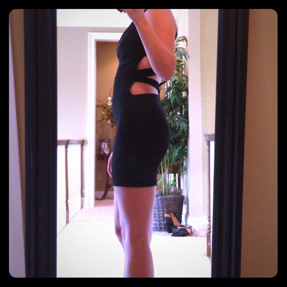 Black cage back cut out dress. Never worn