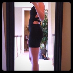 Black cage back cut out dress. Never worn