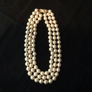 Jackie O inspired three strand necklace.
