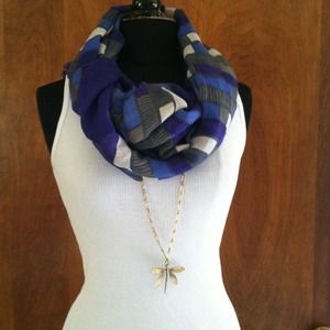 GEOMETRIC SCARF Periwinkle purple gray tan ivory