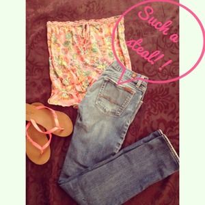 Seven For All Mankind Jeans; American Eagle Top.