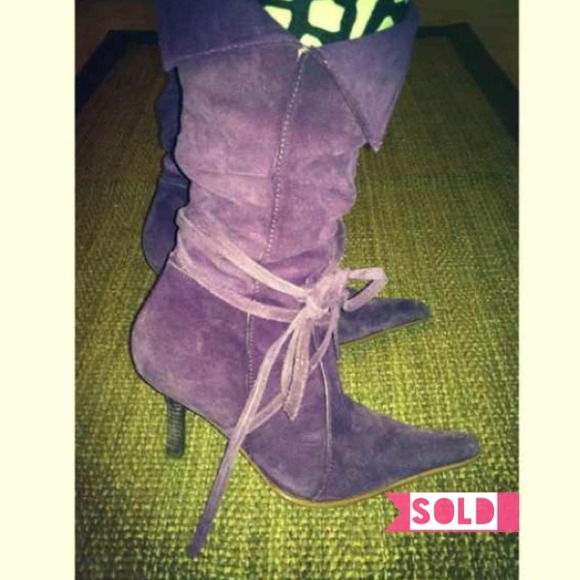 HOLD for @sonjasashaniko Purple Suede Tie Up Boots