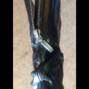 Guess black leather knee slouchy boots