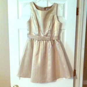 Lauren Conrad metallic gold party dress