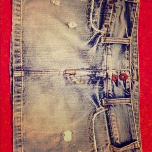 Jean skirt and two pair of jean shorts bundled