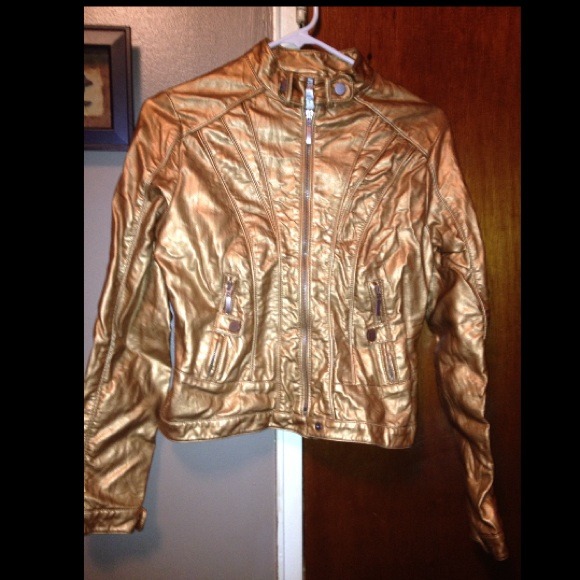 Gold leather jacket