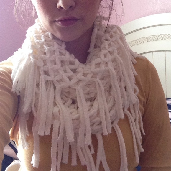 White Glitter Knit Scarf
