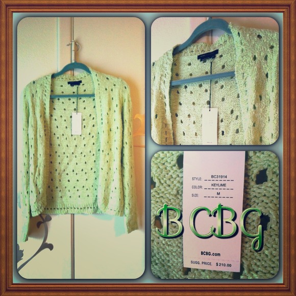 FINAL MARKDOWN! BCBG MAXAZRIA green cardigan NWT