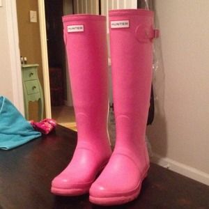 Tall matte pink hunter original tall boots