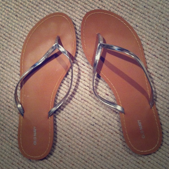 Shimmery silver sandals