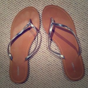 Shimmery silver sandals