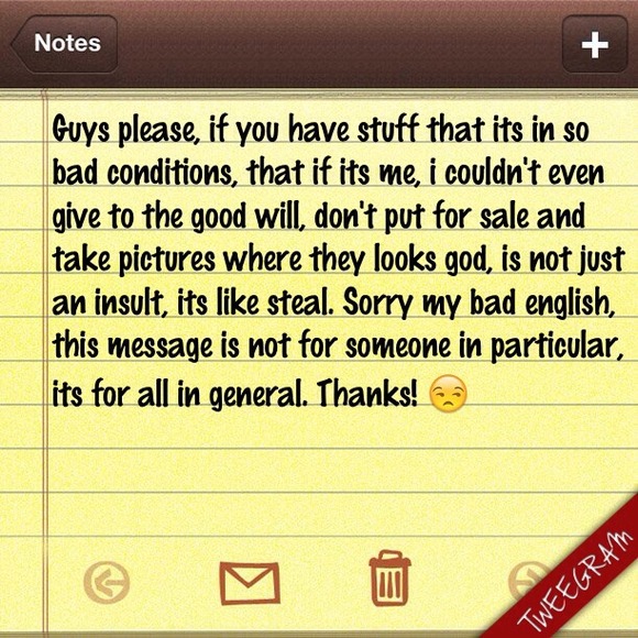To seller/traders...