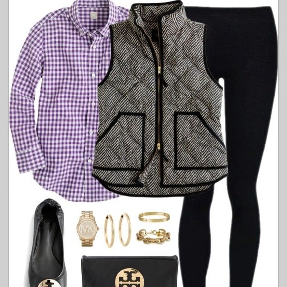 J. Crew Sweaters - J Crew HERRINGBONE PUFFER