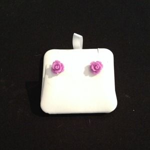 Lavender rose earrings *REDUCED*