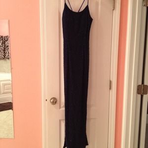 Blue beaded prom/evening gown. Size XS