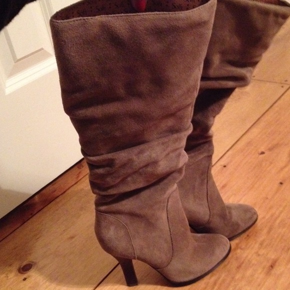 Grey suede boots