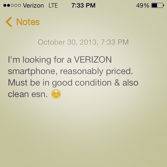 ISO: Verizon smartphone