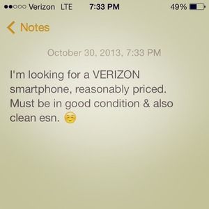 ISO: Verizon smartphone