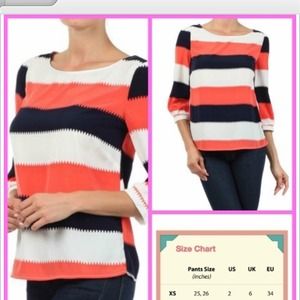 Striped Navy & Coral Shirt