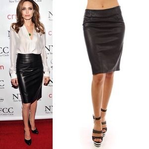 HIGH QUALITY FAUX LEATHER BODYCON SKIRT