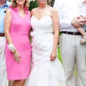 Theia strapless organza wedding gown size 10