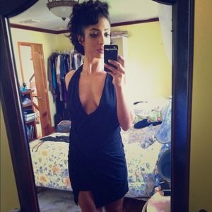 Haute Hippie Sexy draped black dress!