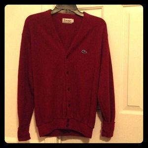 Red Lacoste Cardigan/Sweater