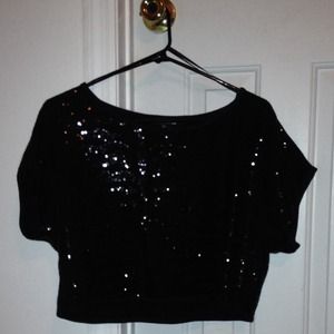 Forever 21 black sequin crop top!
