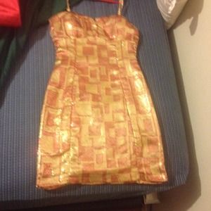 Orange and gold dress!!