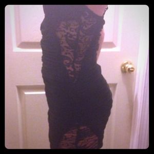 Sexy lace cutout black dress NWOT
