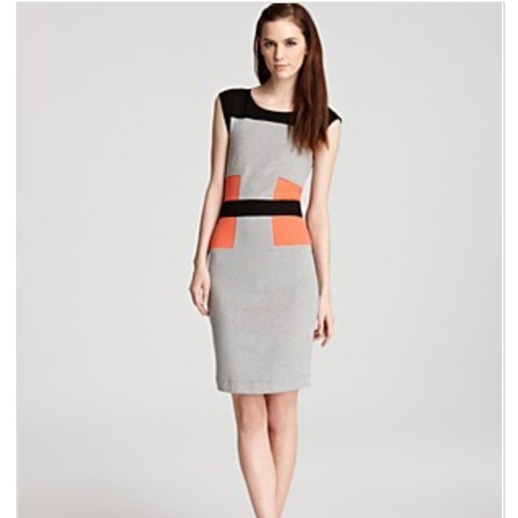 French Connection fitted color blocked dress.