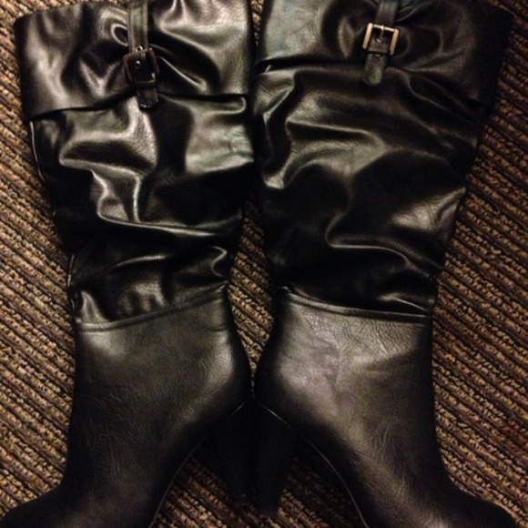 Leather Knee High Boots