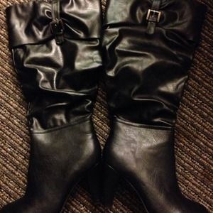 Leather Knee High Boots
