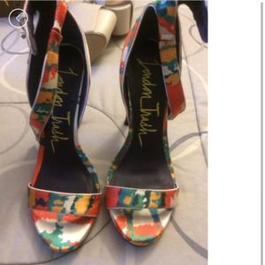Multi Colored Open Toe Heels