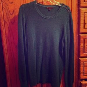 Blue Shoulder Button Gap Sweater
