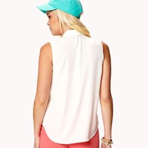 Forever 21 Tops - NWT White Sleeveless Jeweled Collar Top Forever 21 Tops - NWT White Sleeveless Jeweled Collar Top