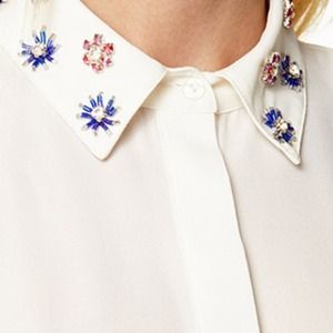 Forever 21 Tops - NWT White Sleeveless Jeweled Collar Top Forever 21 Tops - NWT White Sleeveless Jeweled Collar Top