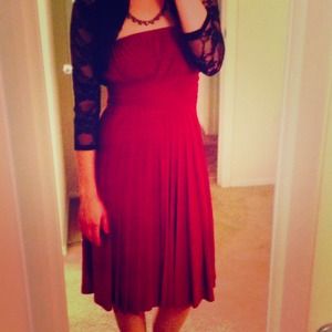 Semi-formal deep red dress