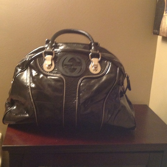 Sold locally-Authentic large Gucci Black Bowling b