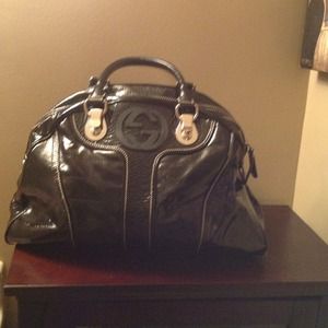 Sold locally-Authentic large Gucci Black Bowling b