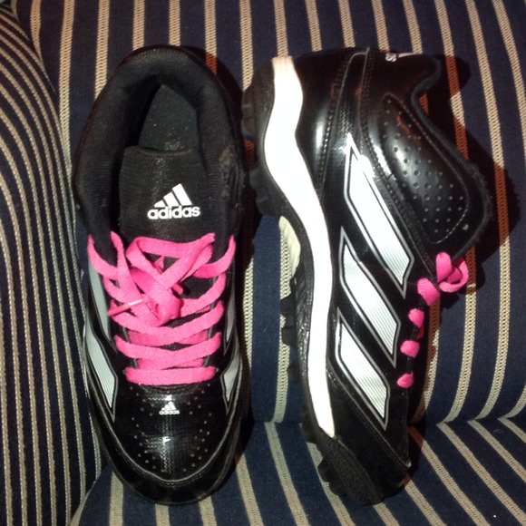 ADIDAS Boys Black And White Sneakers Shoes Sz US5 - Picture 2 of 4